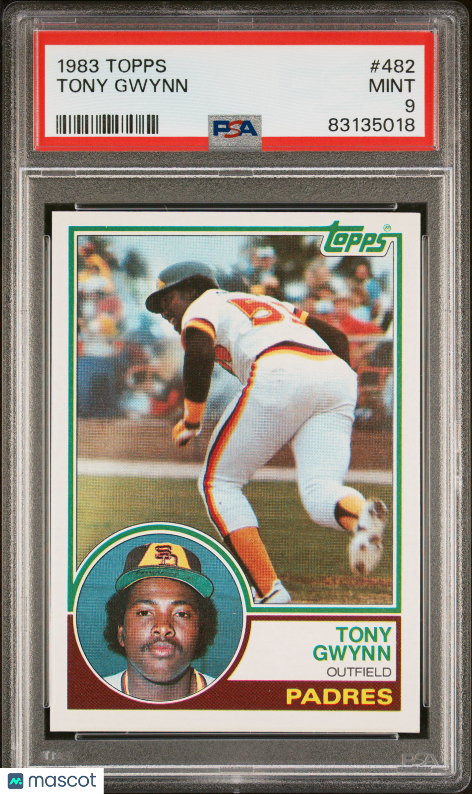 1983 Topps #482 Tony Gwynn RC Rookie PSA 9 MINT New Label