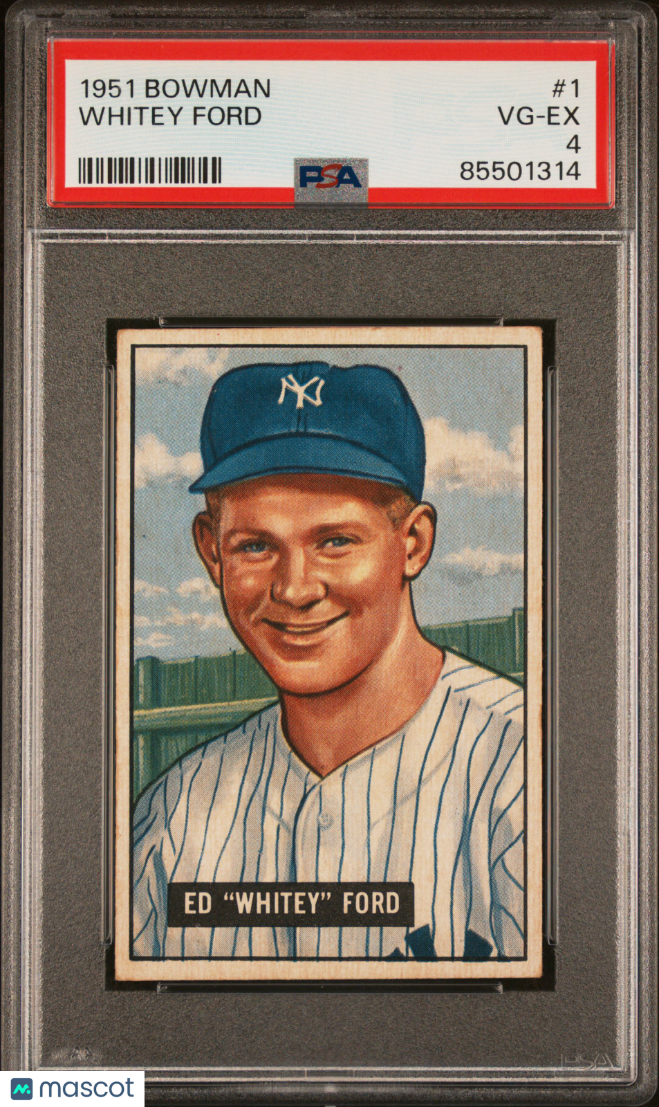1951 Bowman #1 Whitey Ford RC Rookie PSA 4 VG-EX CENTERED PWXX-E TOP 15%