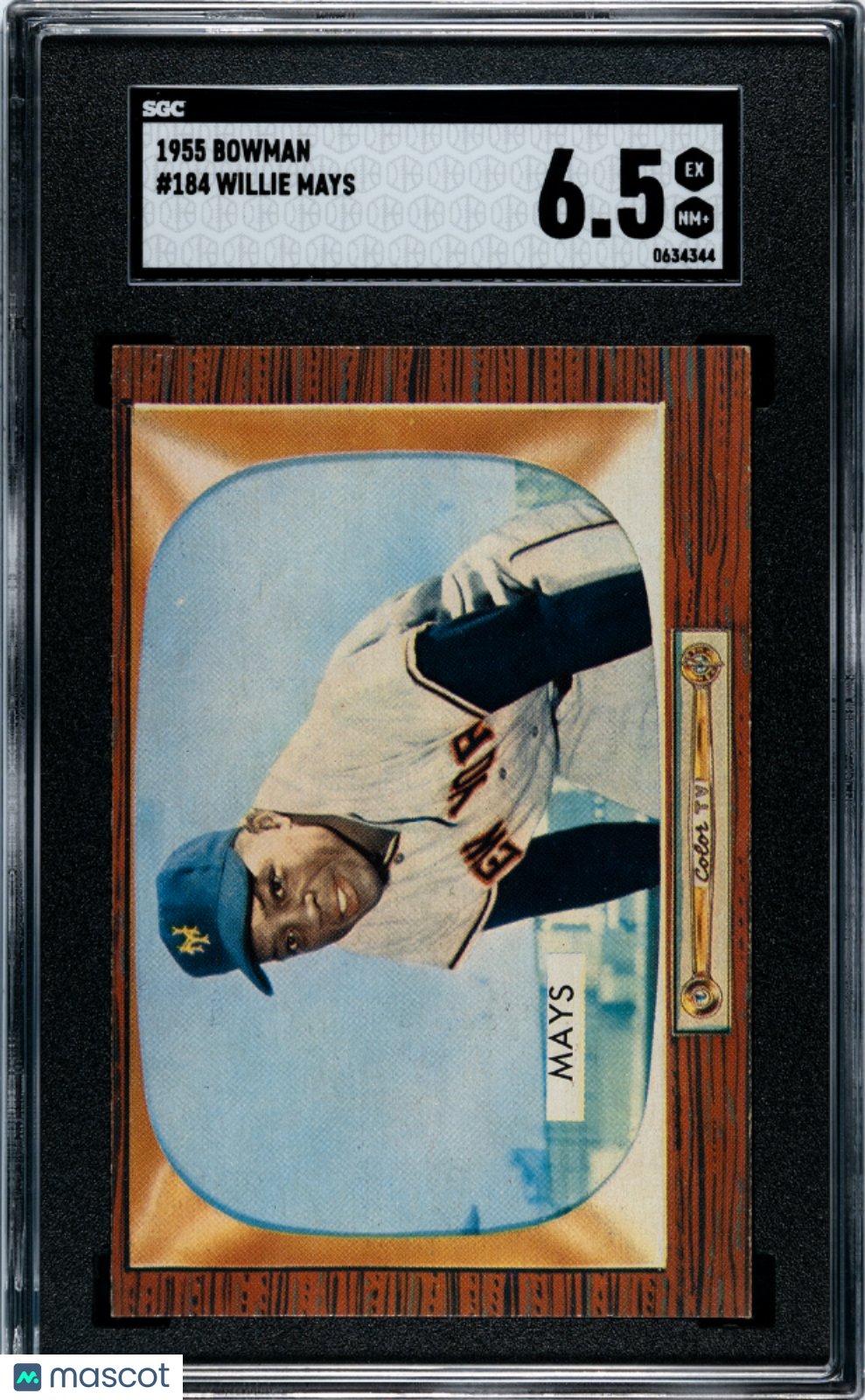 1955 Bowman #184 Willie Mays SGC 6.5 EX-NM+ Well Centered