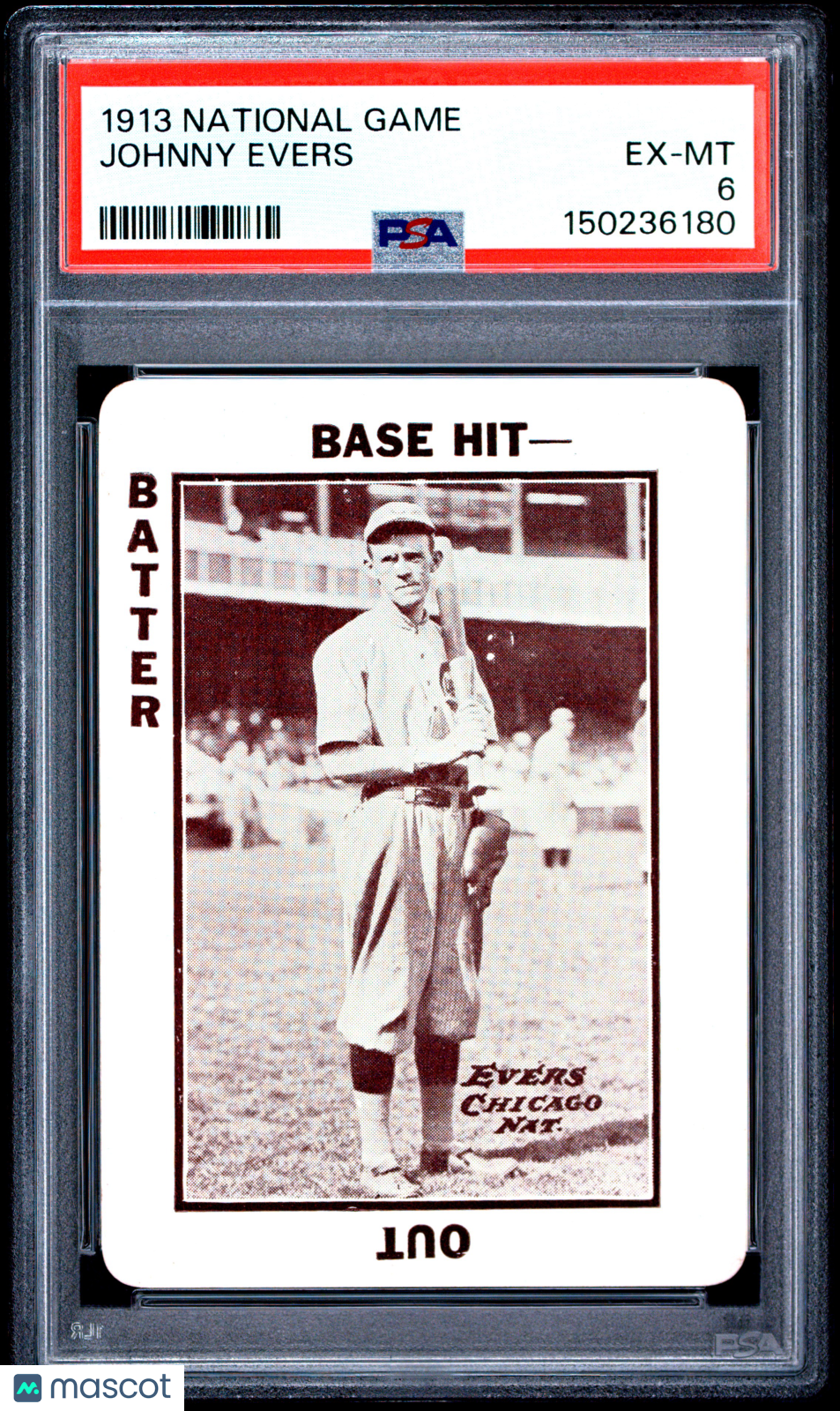 1913 National Game Johnny Evers PSA 6 EX-MT New Label