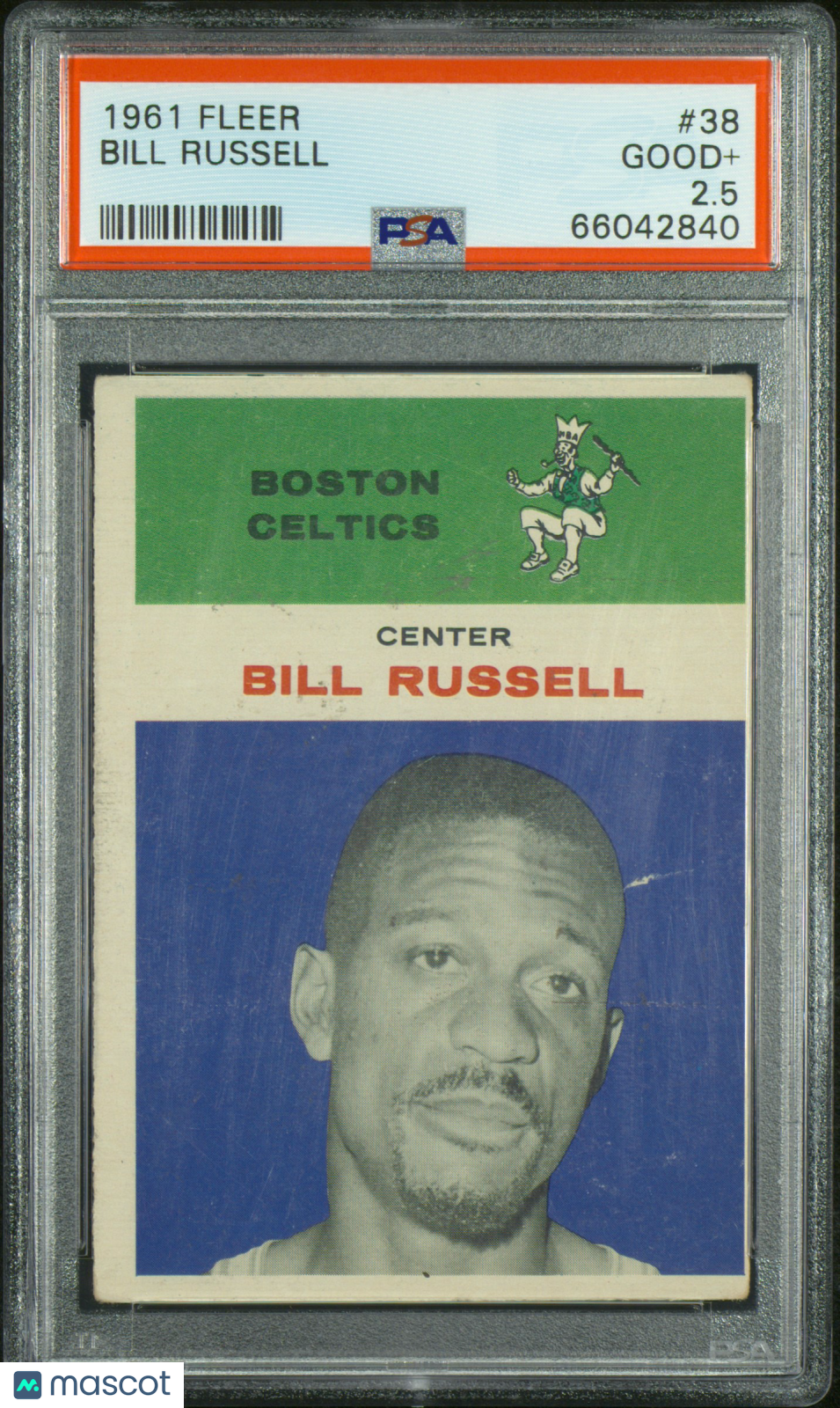 1961 Fleer #38 Bill Russell PSA 2.5 GD+ Nice Color New Label