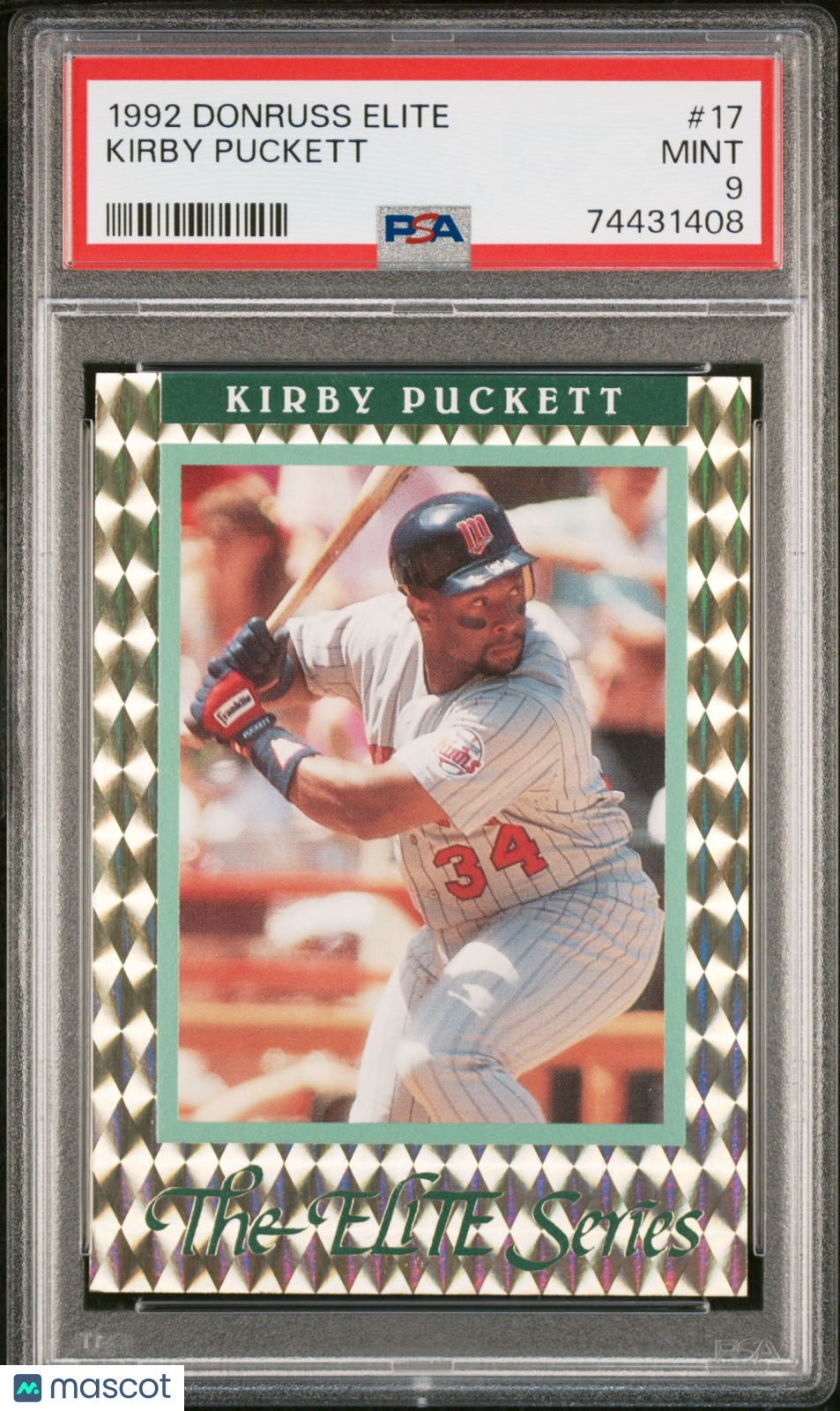 1992 Donruss Elite #17 Kirby Puckett PSA 9 MINT 4949/10000