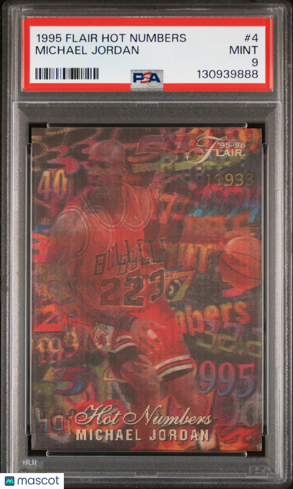 1995 Flair Hot Numbers Michael Jordan #4 PSA 9 MINT New Label