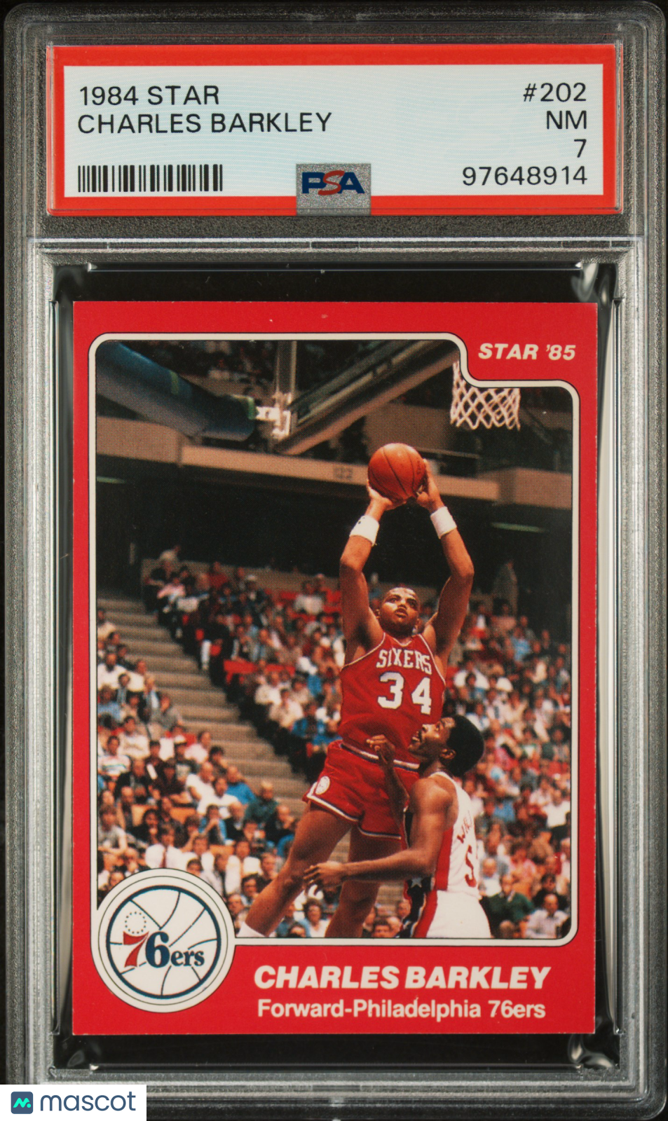 1984 Star #202 Charles Barkley RC Rookie PSA 7 NM Near Mint