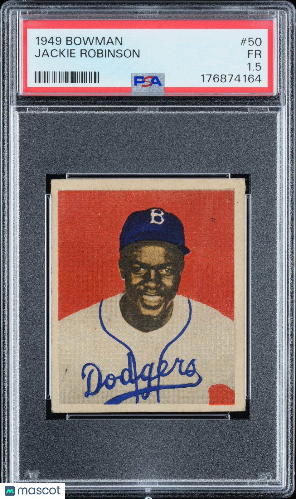 1949 Bowman #50 Jackie Robinson PSA 1.5 Nice Eye Appeal New Label