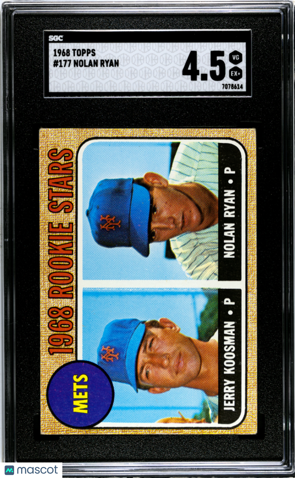 1968 Topps #177 Nolan Ryan RC Rookie SGC 4.5 VG-EX+