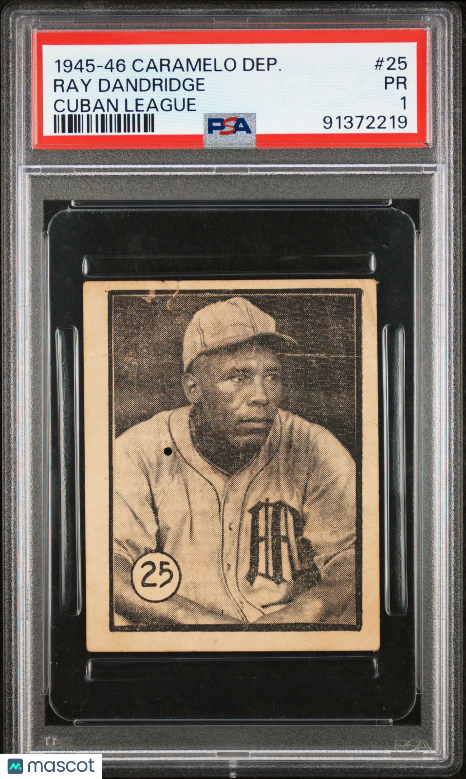 1945-46 Caramelo Deportivo Cuban League #25 Ray Dandridge PSA 1 (pinhole)
