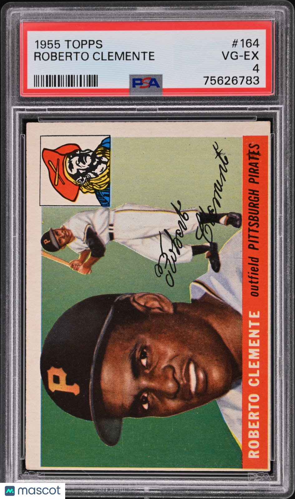 1955 Topps #164 Roberto Clemente RC Rookie PSA 4 VG-EX Nice Color New Label