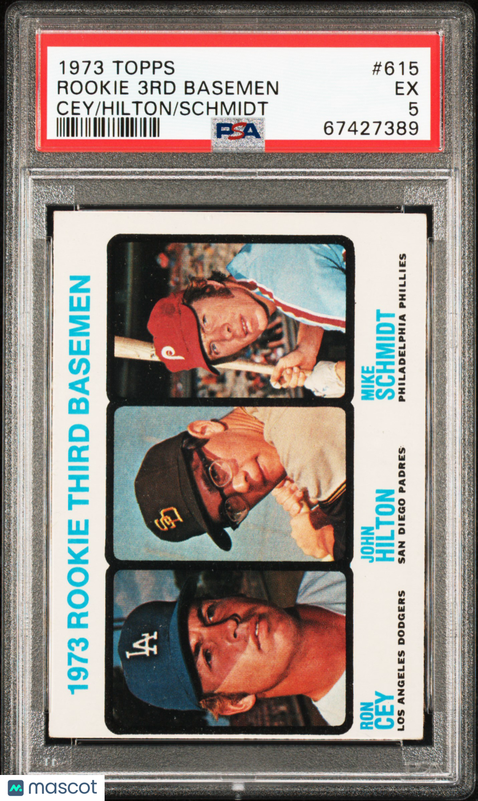 1973 Topps #615 Mike Schmidt RC Rookie PSA 5 EX New Label