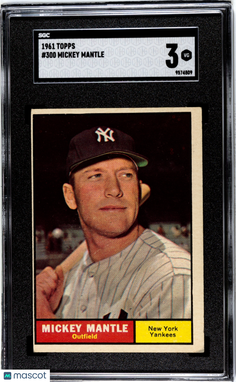 1961 Topps #300 Mickey Mantle SGC 3 VG