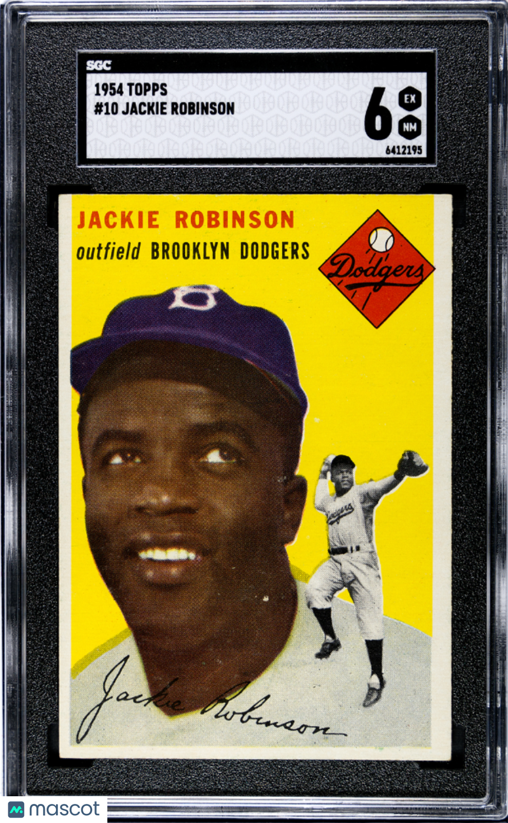 1954 Topps #10 Jackie Robinson SGC 6 EX-NM Nice Eye Appeal
