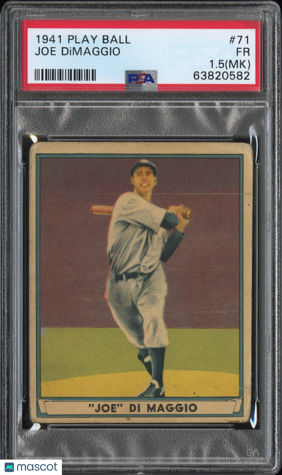 1941 Play Ball #71 Joe DiMaggio PSA 1.5 mk Nice Eye Appeal New Label
