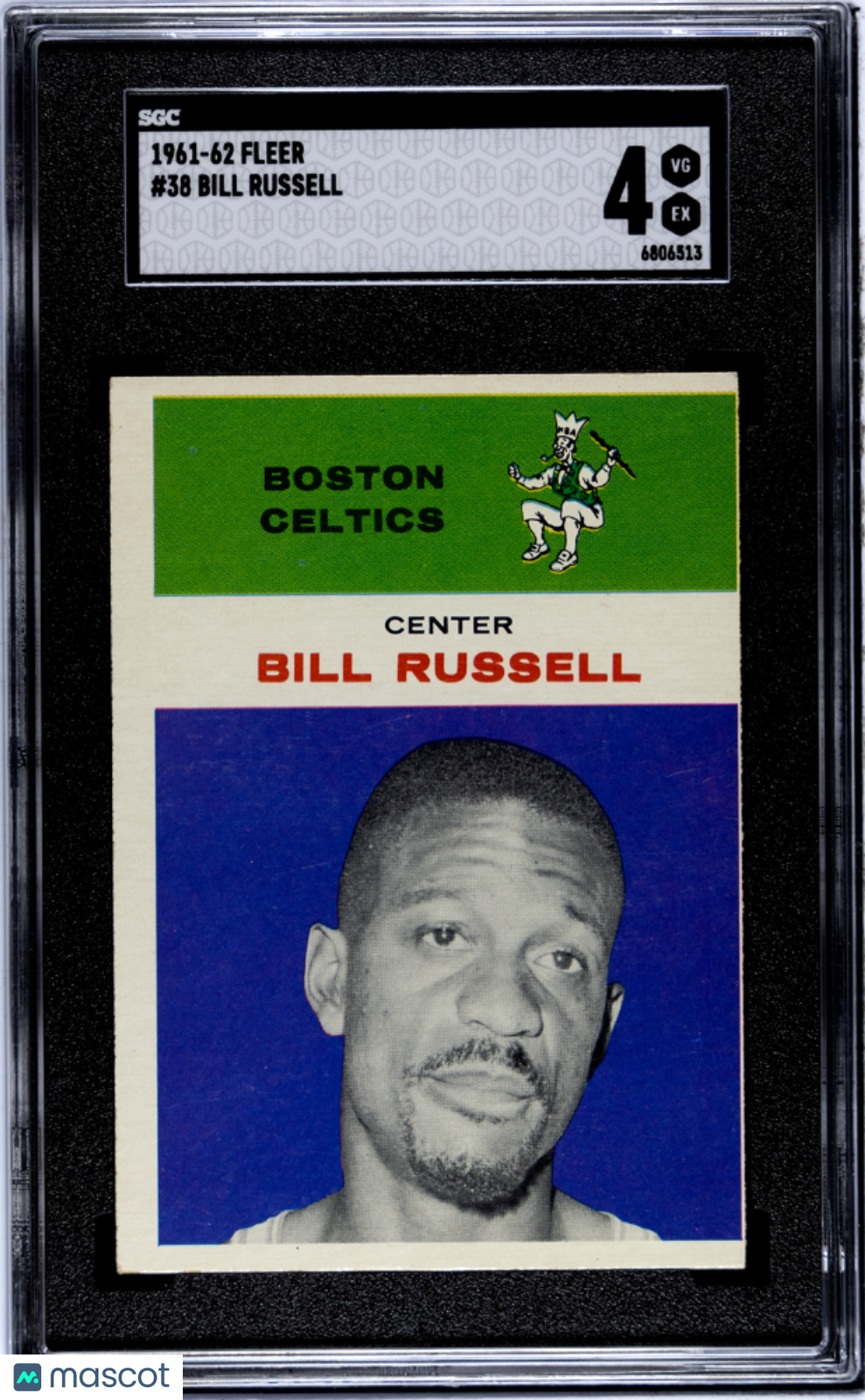 1961 Fleer #38 Bill Russell SGC 4 VG-EX SHARP + Nice Color